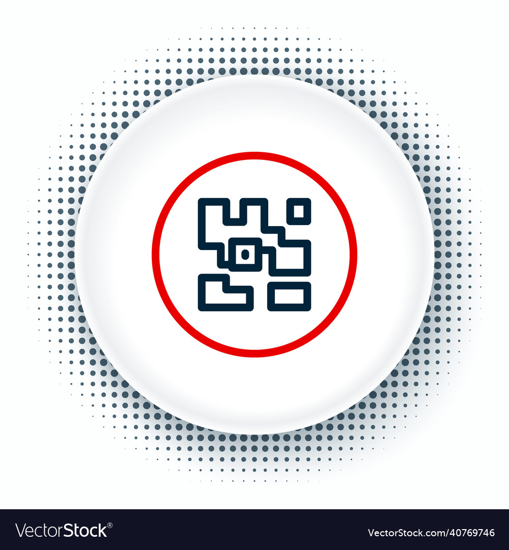 Line qr code sample for smartphone scanning icon vector image Line qr code sample for smartphone scanning icon