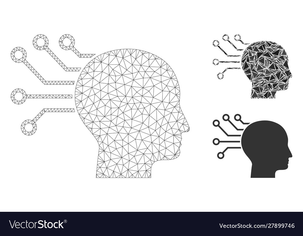 Neural interface mesh carcass model vector image Neural interface mesh carcass model