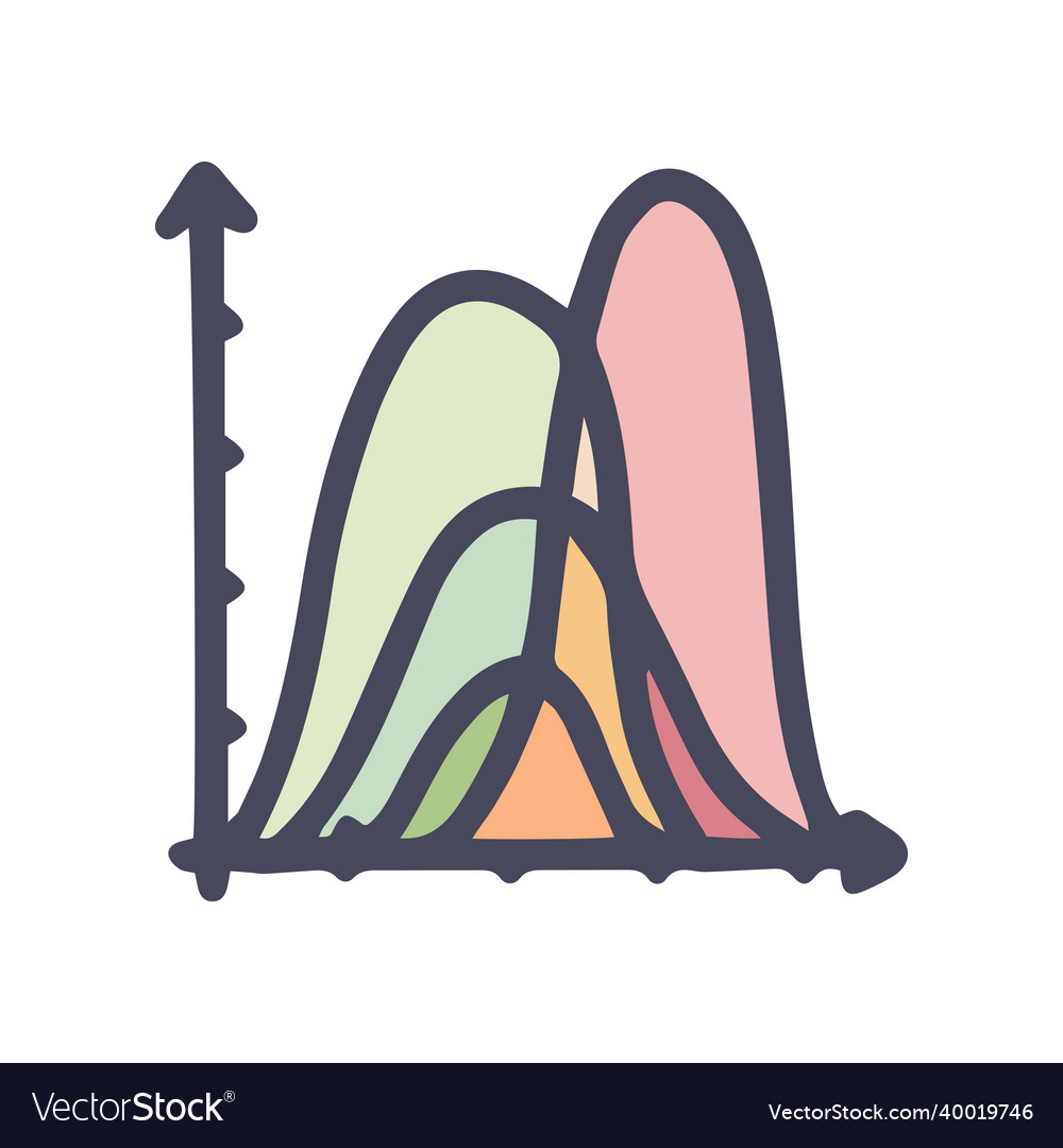 Normal distribution graph color doodle