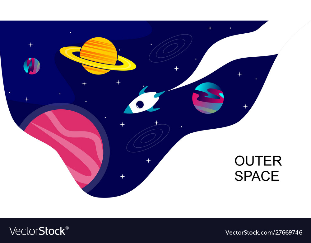 Outer space with abstract shap