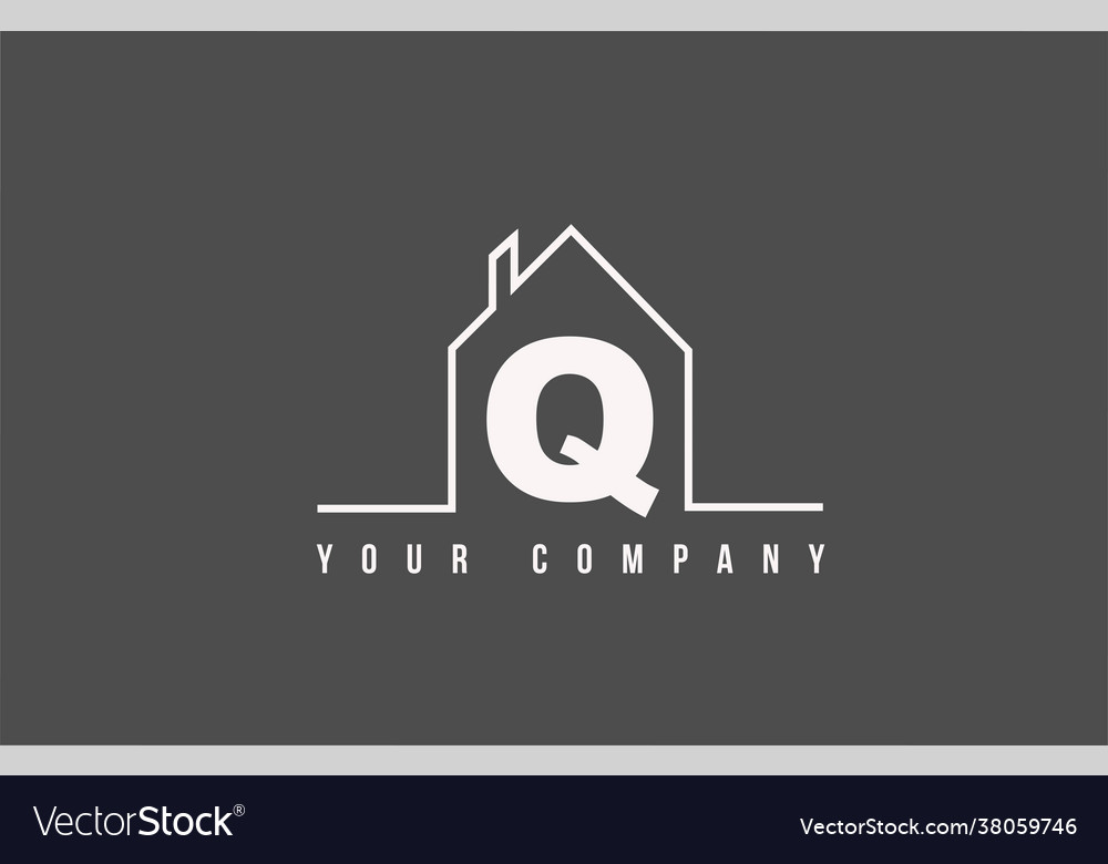 Q Alphabet Buchstaben Symbol Logo ein Haus Immobilien