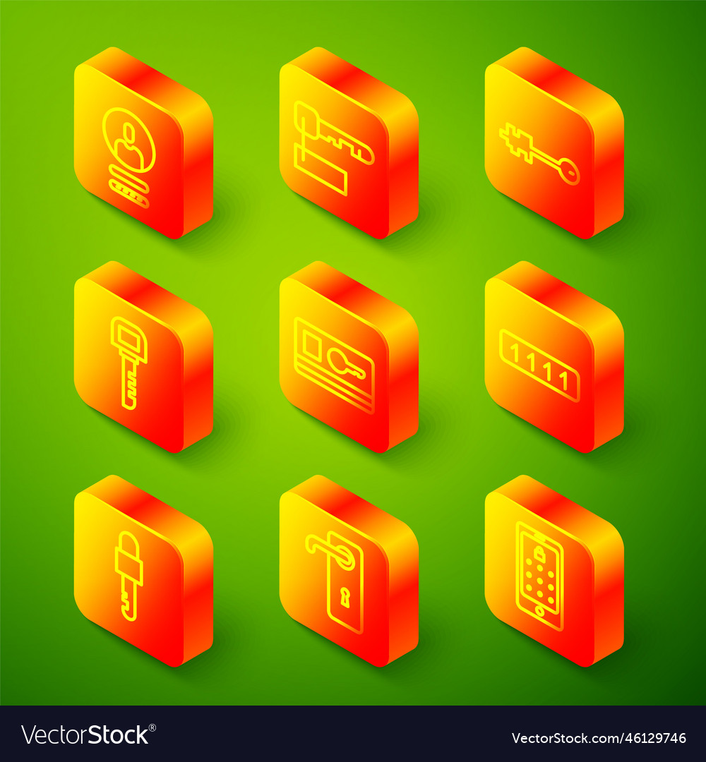Set line create account screen marked key old vector image Set line create account screen marked key old