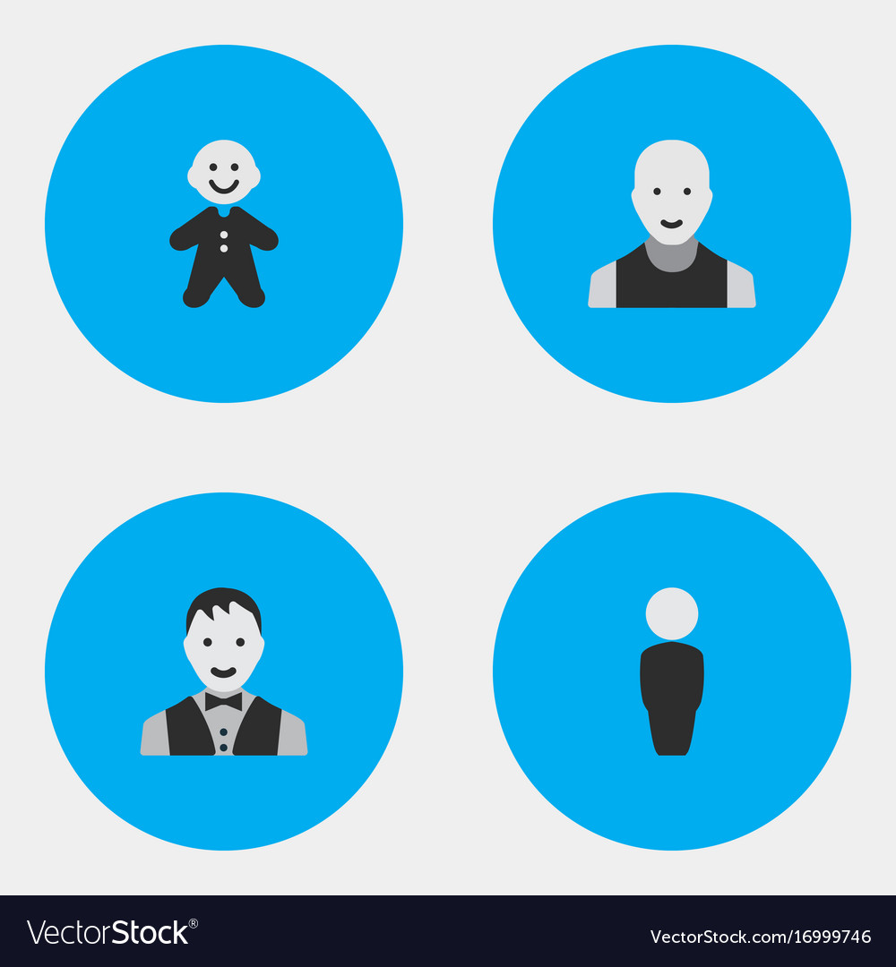 Set of simple profile icons