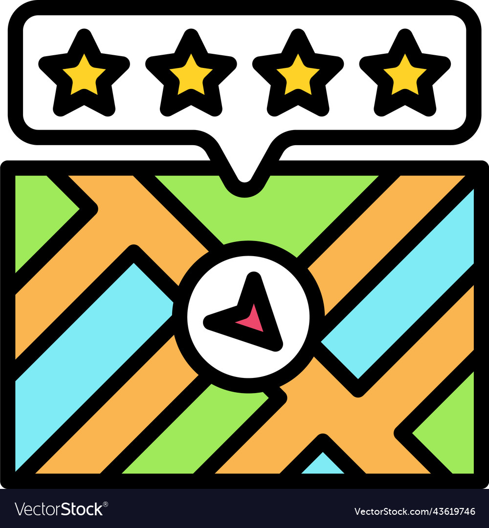 Star rating icon location map and navigation