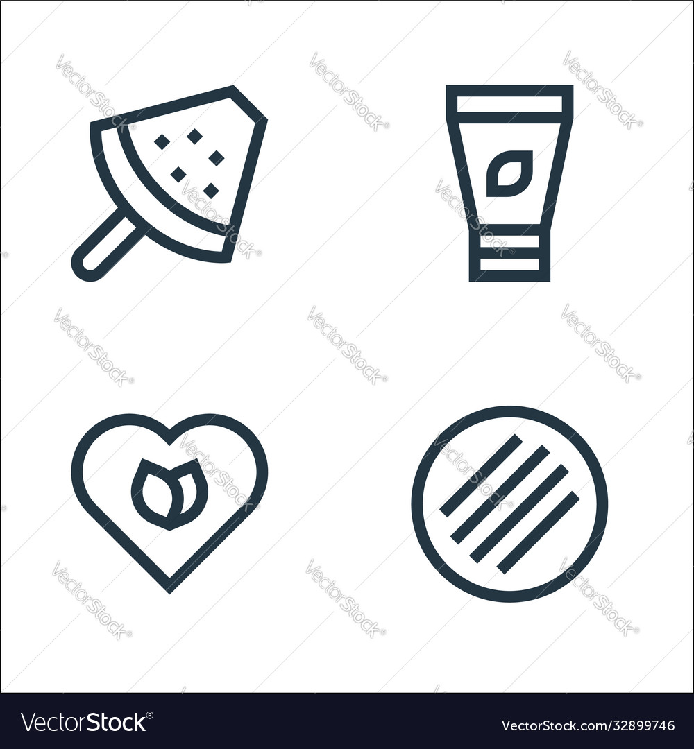 Vegan line icons linear set quality