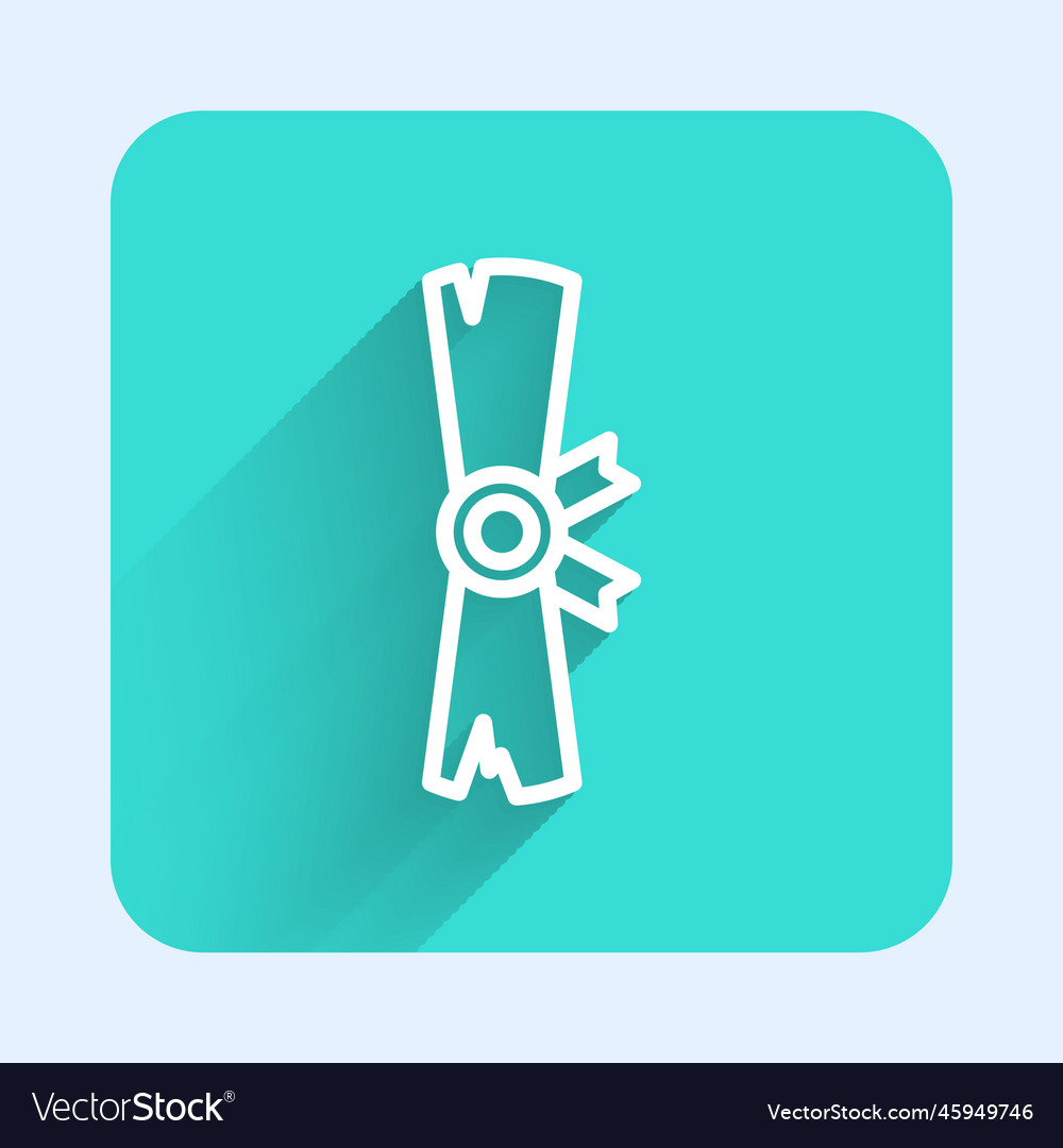 White line ancient papyrus scroll icon isolated