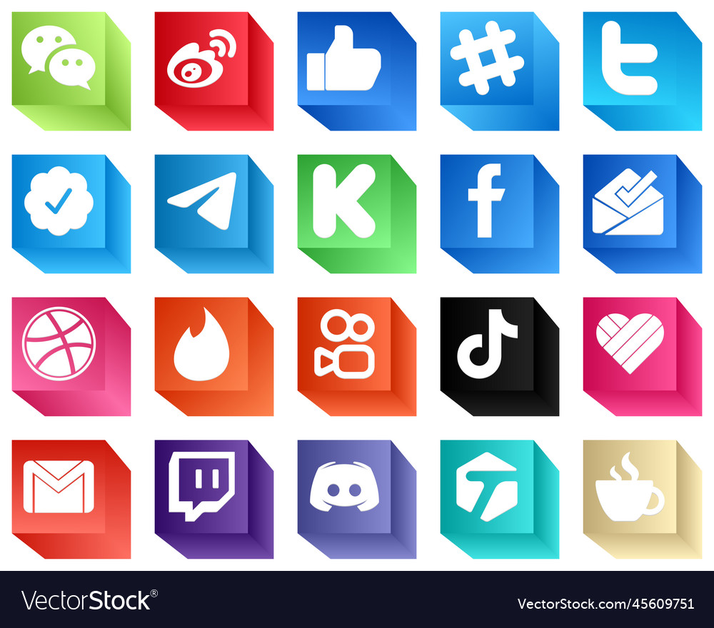 20 high quality 3d social media icons