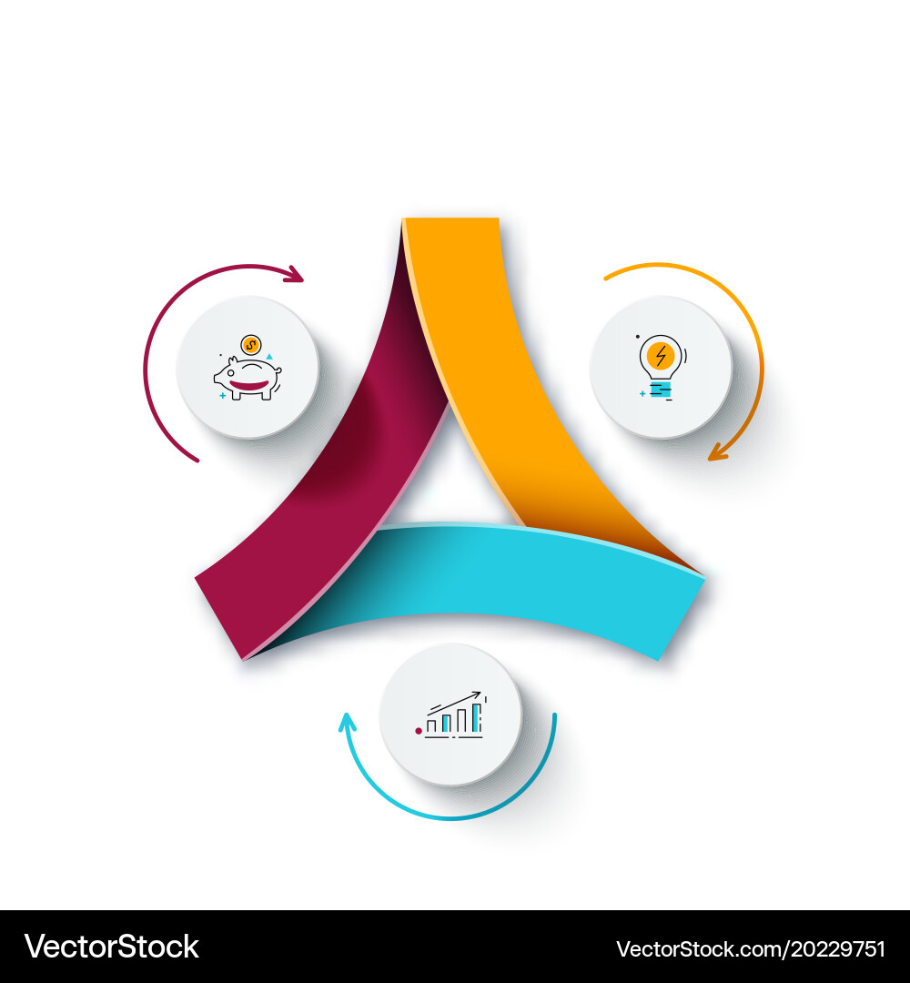 Abstract element of cycle diagram with 3 steps Vector Image