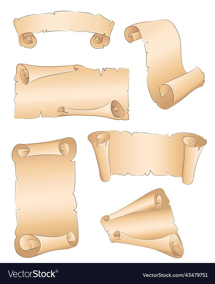 Ancient scrolls isolated over a white background