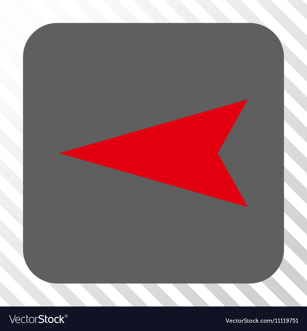 Arrowhead left rounded square button