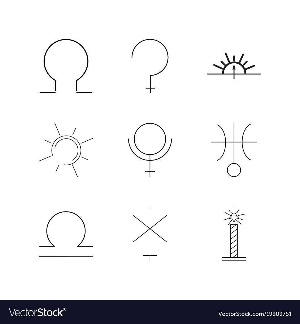 Astrology linear icon set simple outline icons