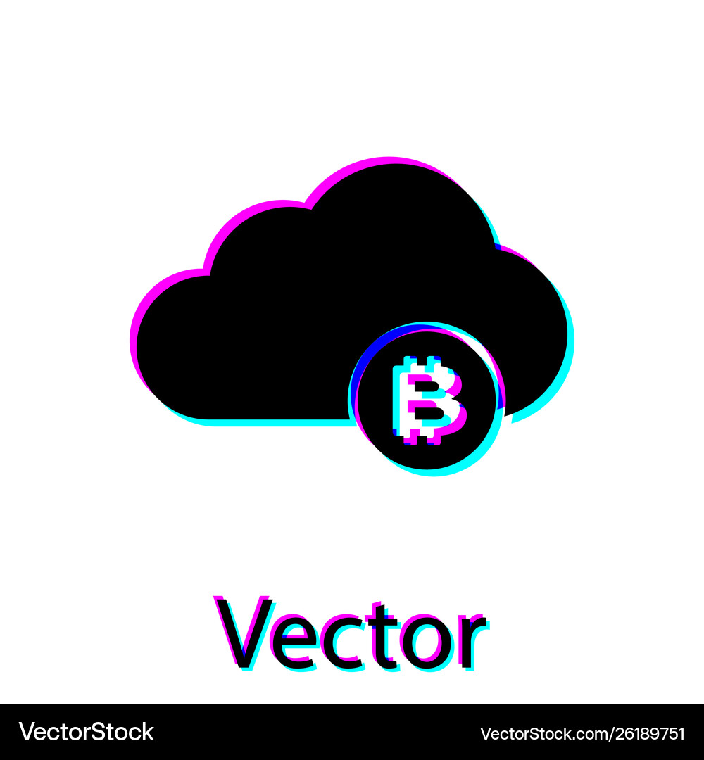 Black cryptocurrency cloud mining icon isolated Vector Image