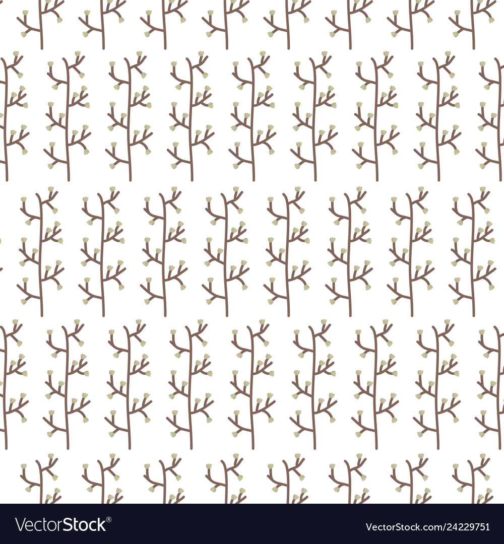 Branch with leafs pattern Vector Image Branch with leafs pattern