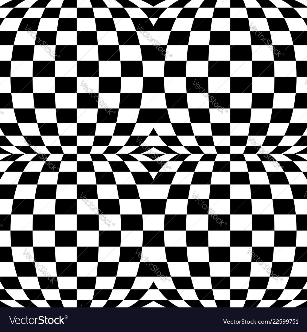 Checkered patterns with distortion deformation vector image Checkered patterns with distortion deformation