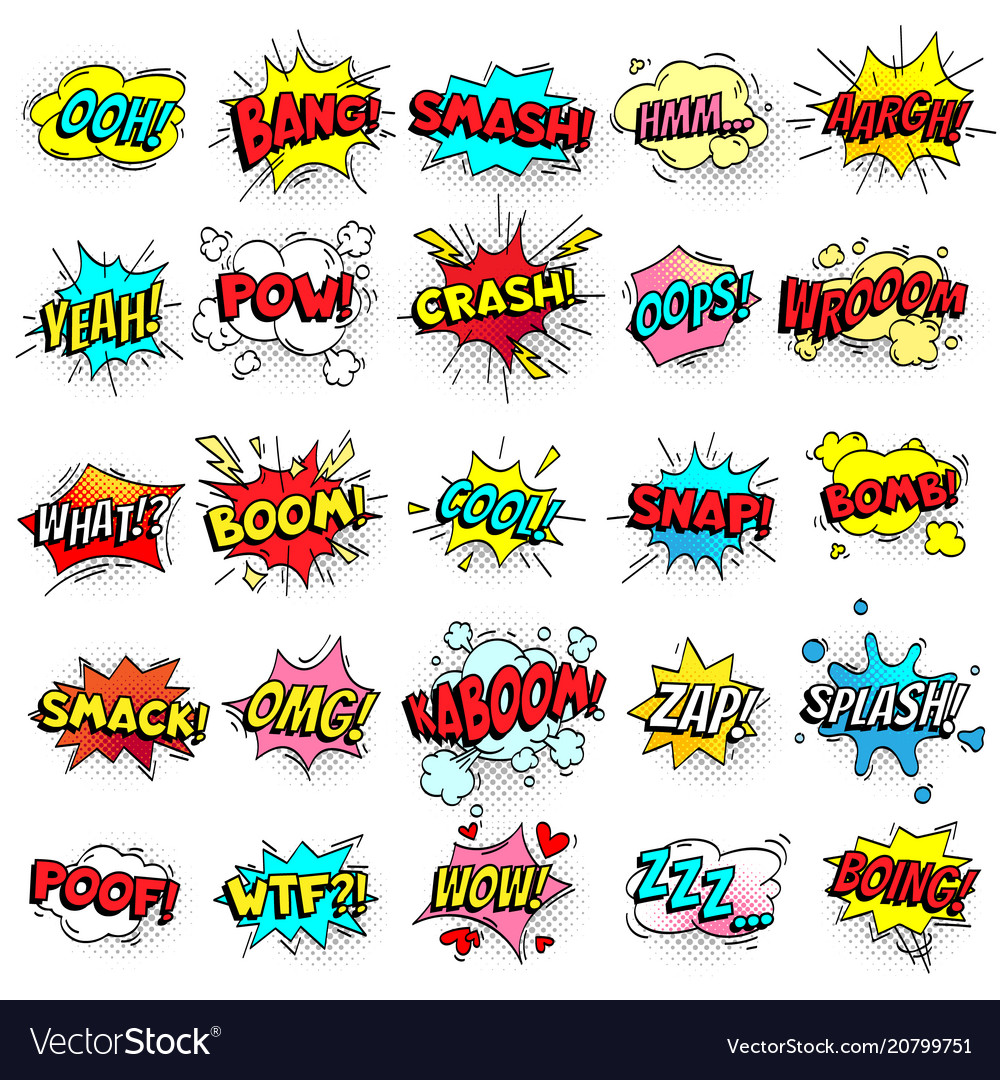 Exclamation texting comic signs on speech bubbles Vector Image