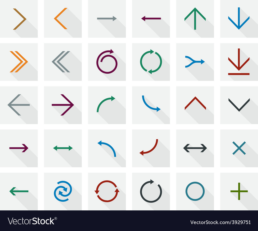 Flat Arrow Icons - Simple Arrows