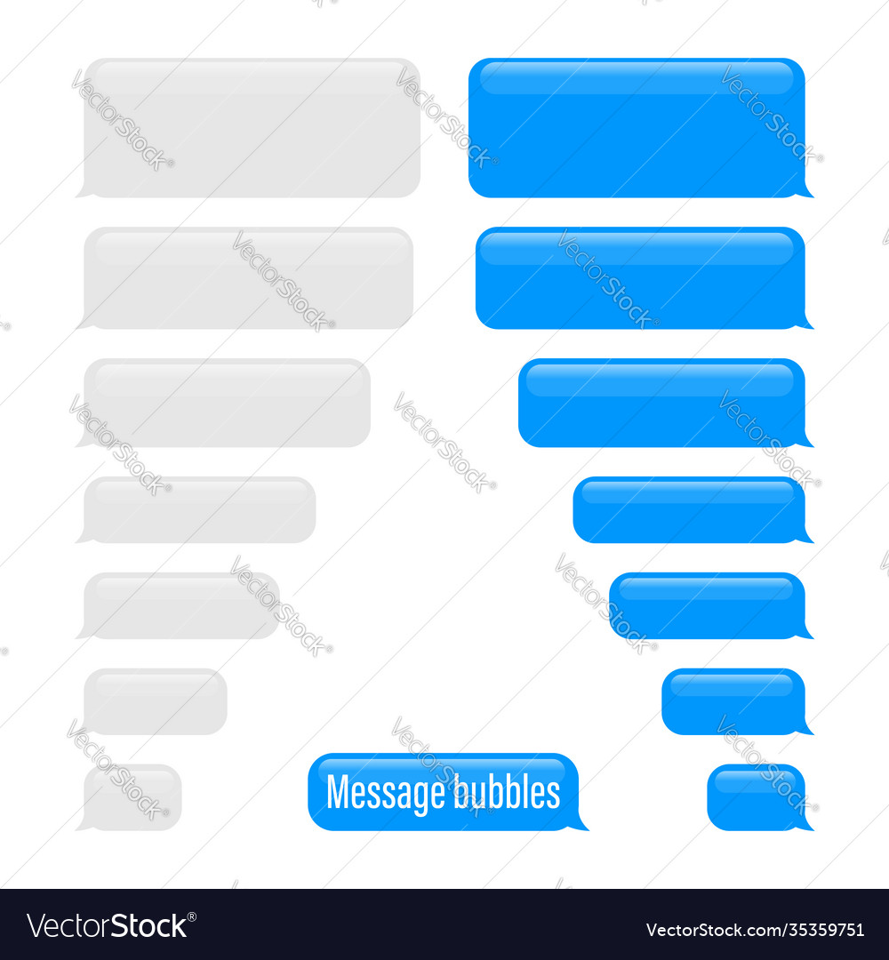 Flat messages bubbles chat interface message vector image Flat messages bubbles chat interface message