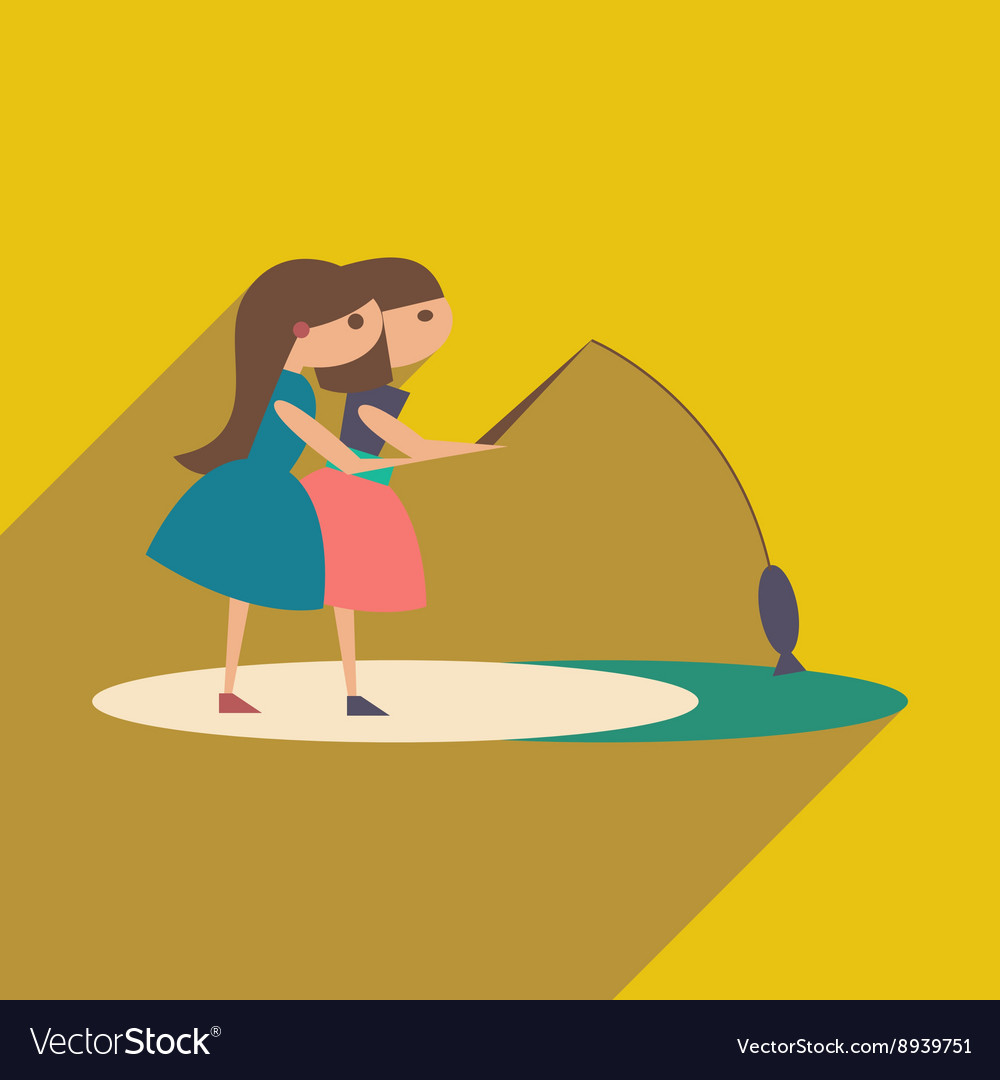 Flat with shadow icon and mobile application