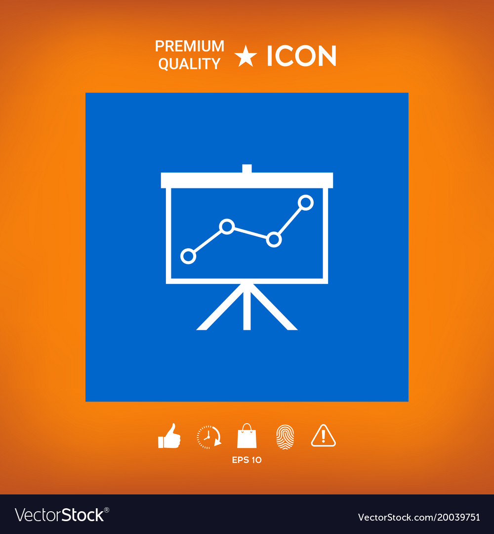 Flip-chart projection screen with a graph