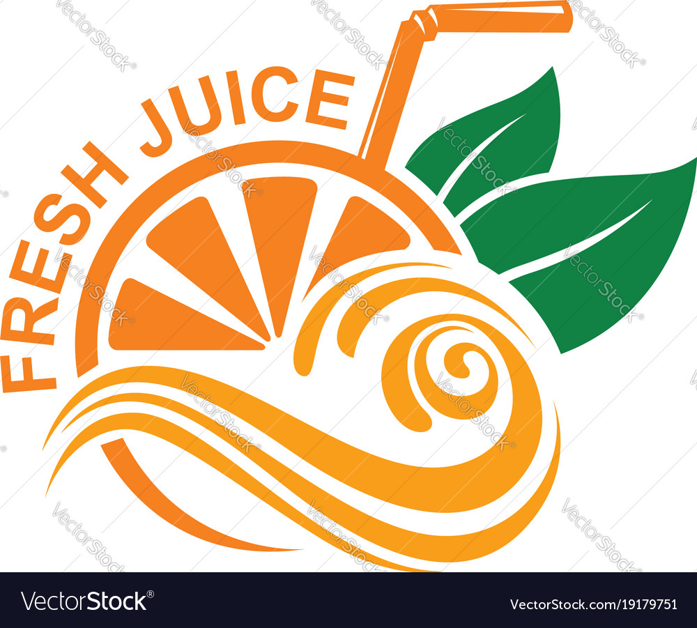 Fresh juice emblem Royalty Free Vector Image - VectorStock