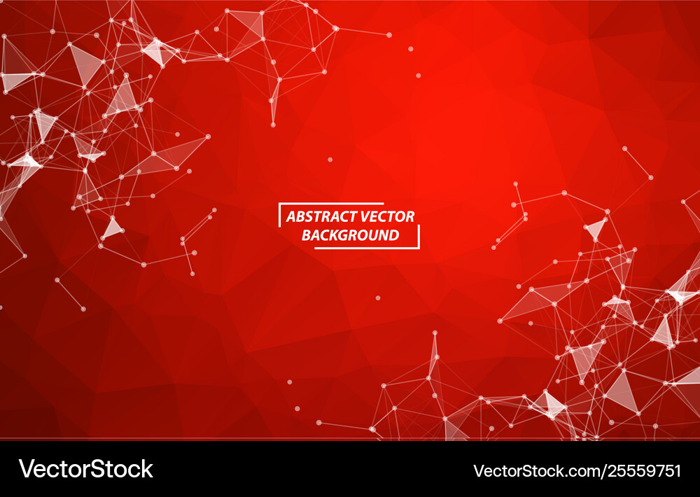 Geometric red polygonal background molecule Vector Image