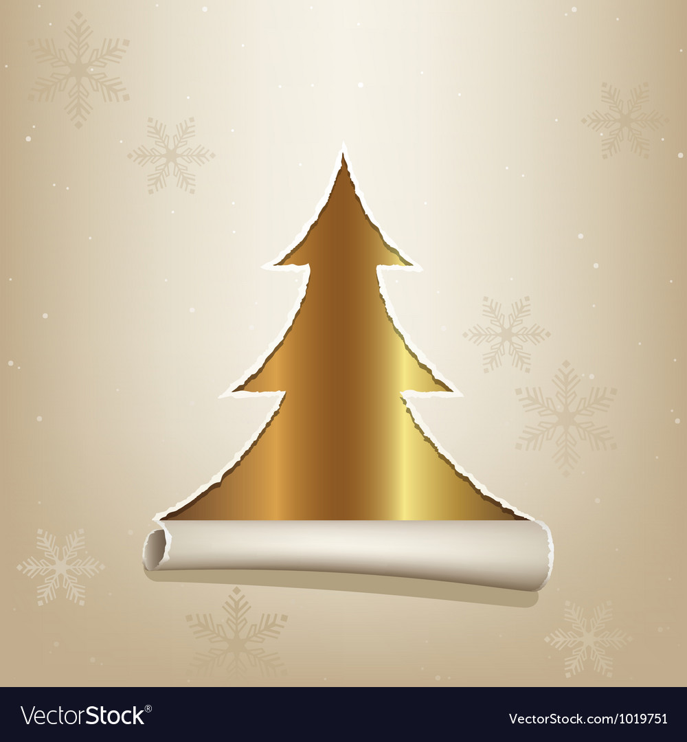 Gold christmas tree Royalty Free Vector Image - VectorStock