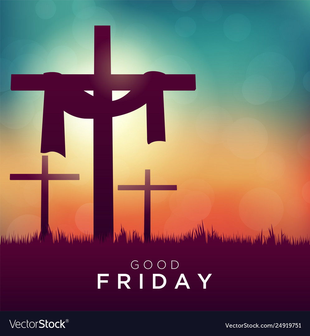 Good friday for christian religious with cross Vector Image