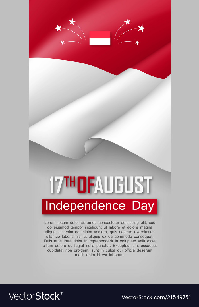 indonesian independence day vertical flyer vector image