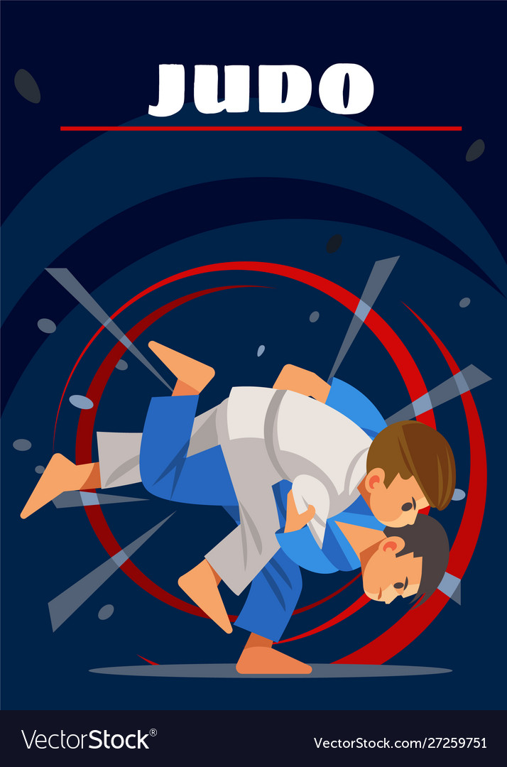 Judo poster kids sports Royalty Free Vector Image