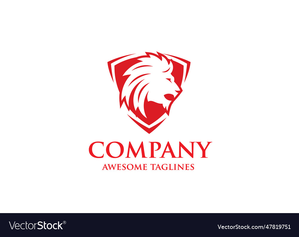 Lion shield luxury logo Royalty Free Vector Image