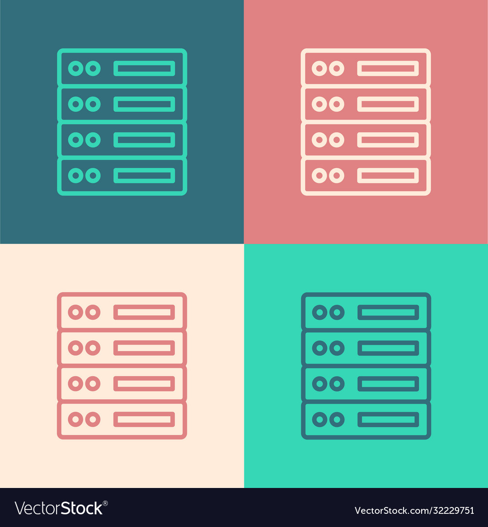 Pop art line server data web hosting icon Vector Image Pop art line server data web hosting icon