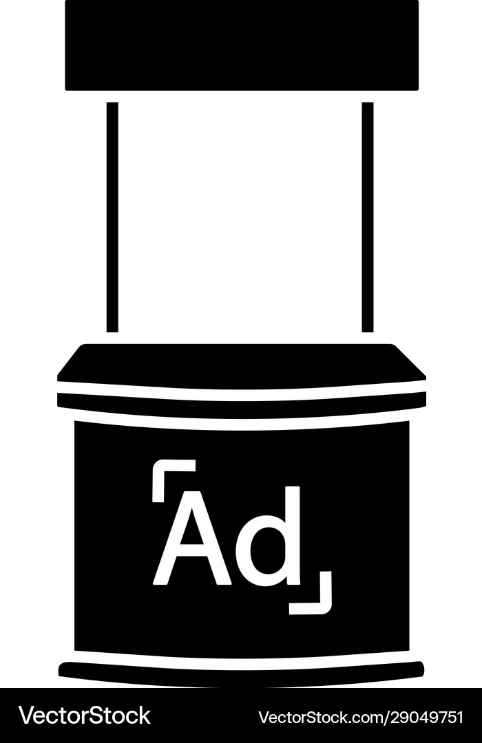 Promotional stand glyph icon Royalty Free Vector Image