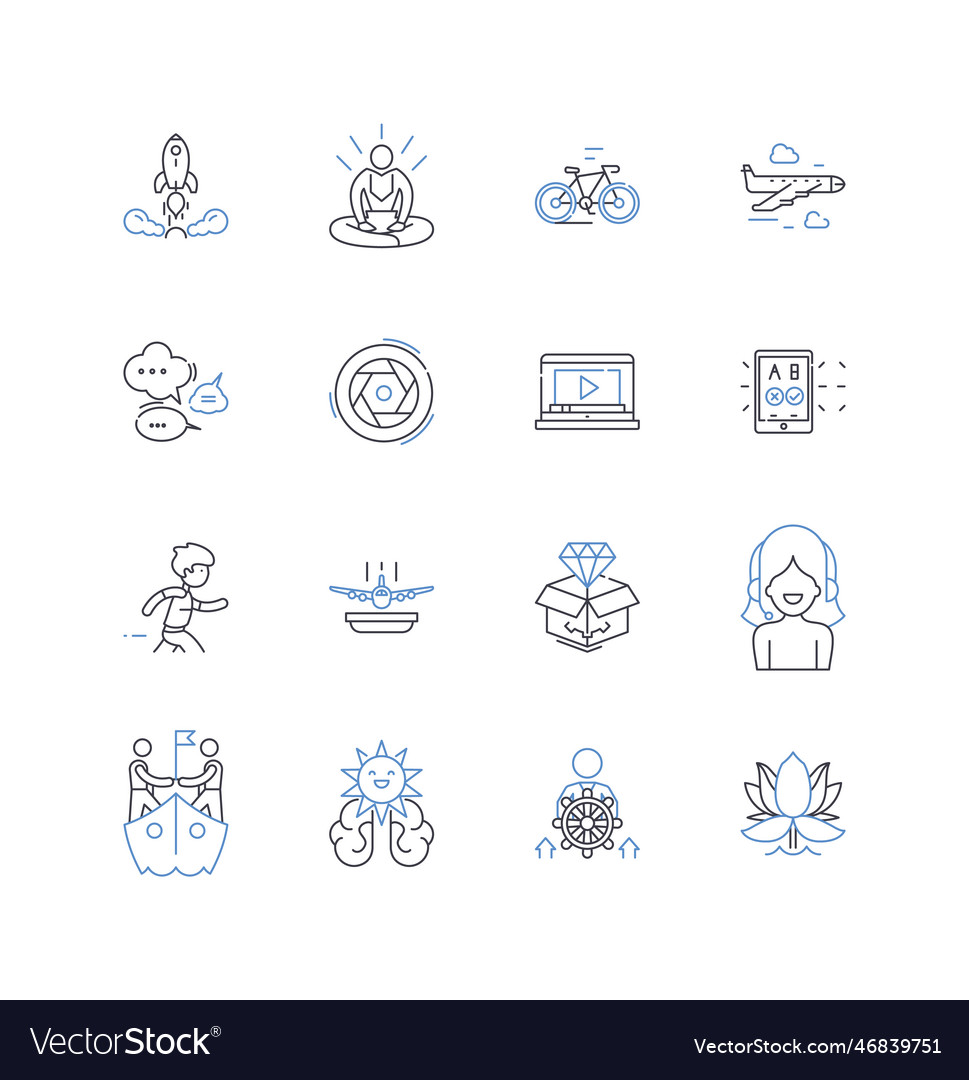 Science and research line icons collection