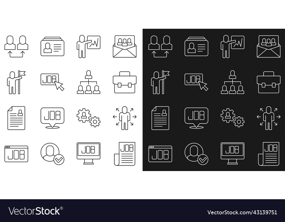 Set line search job multitasking manager working vector image Set line search job multitasking manager working