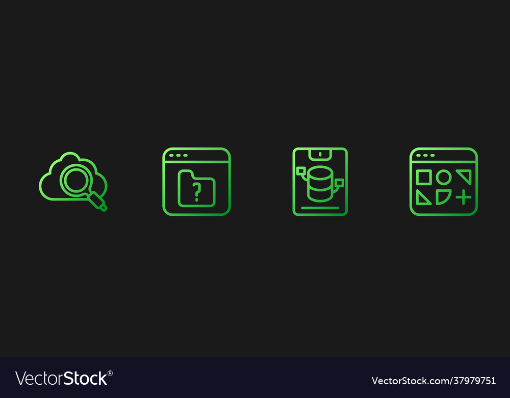 Setzen Sie Zeilenserverdaten Webhosting Search Cloud vector image Setzen Sie Zeilenserverdaten Webhosting Search Cloud