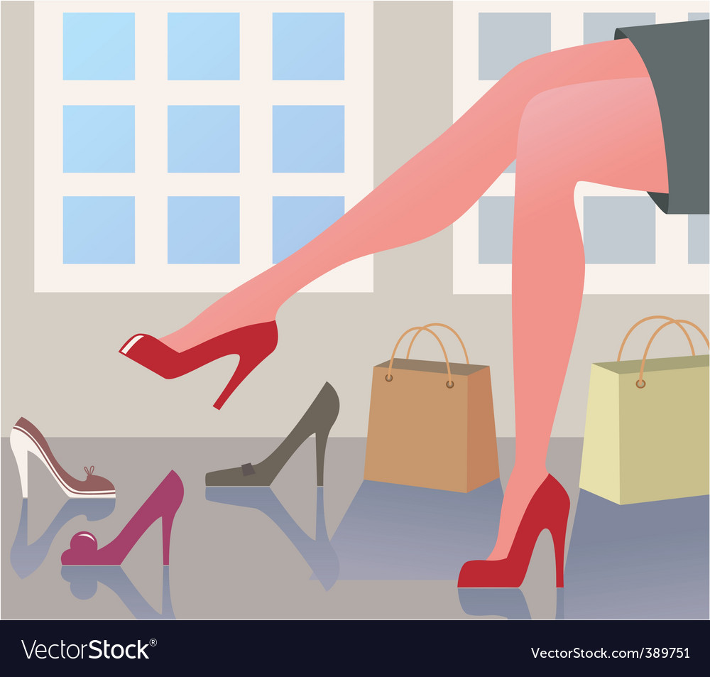 Shopping shoes Royalty Free Vector Image - VectorStock