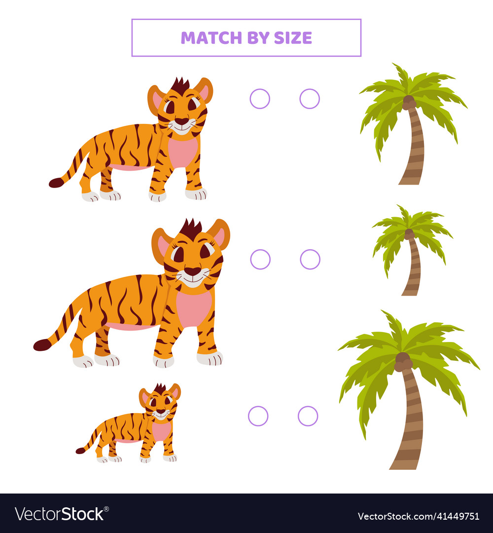 Tigers & Palms Size Matching Game