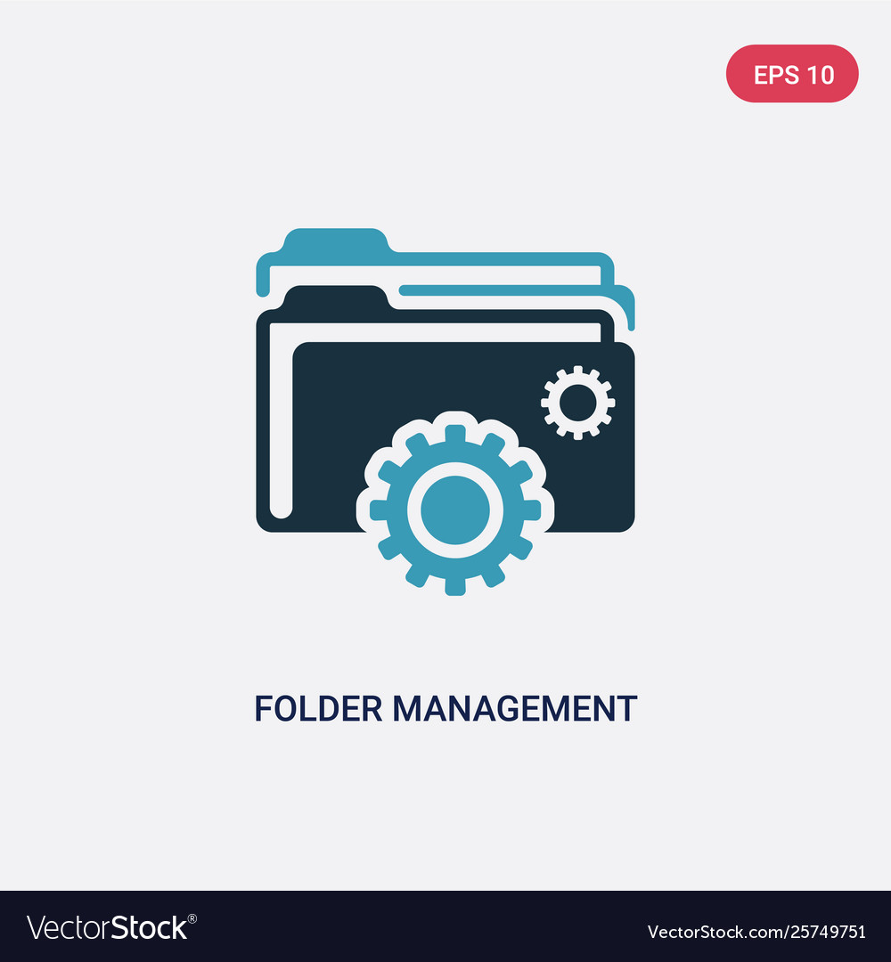 Two color folder management icon from web hosting vector image Two color folder management icon from web hosting