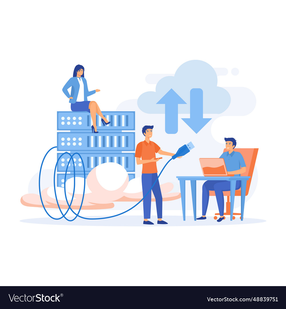 Users work with a cloud service platform working