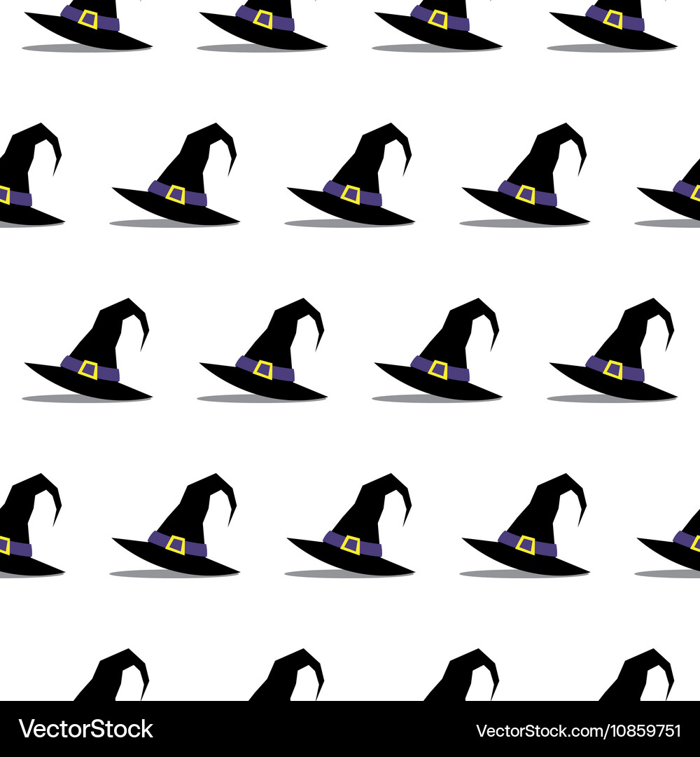 Witch hat halloween seamless pattern Royalty Free Vector