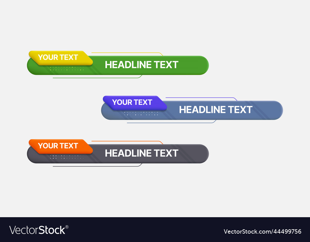 3d lower third with modern color headline Vector Image 3d lower third with modern color headline