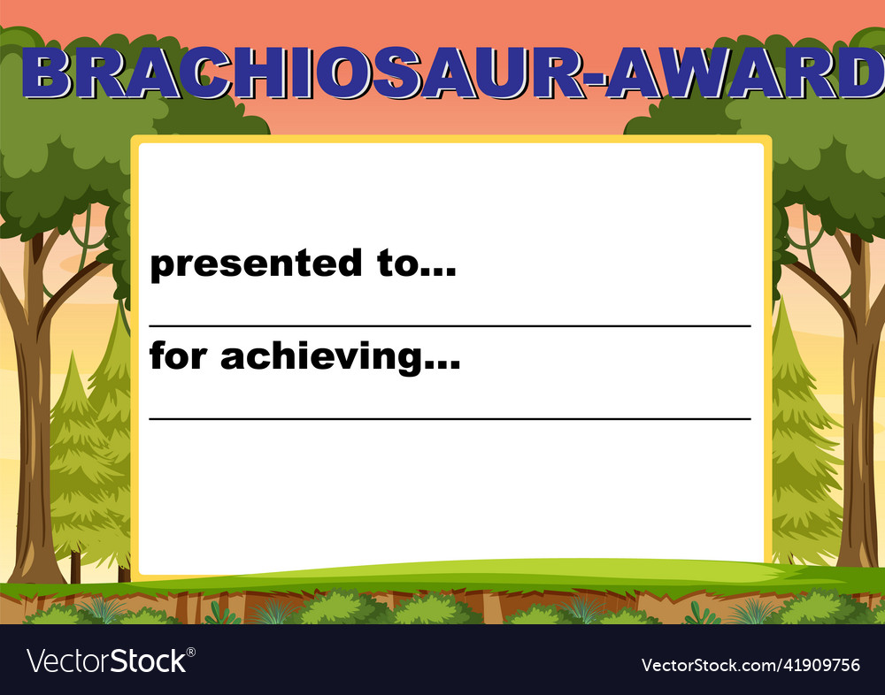 Award template with trees in background