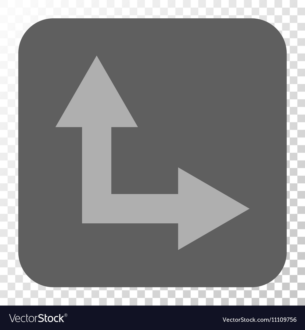 Bifurcation arrow right up rounded square button