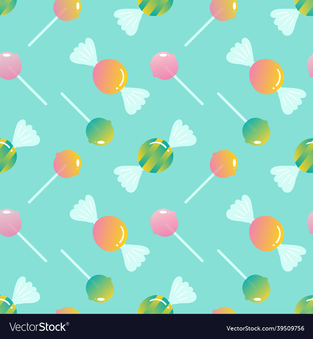 Candy sweets taffy lollipops seamless pattern