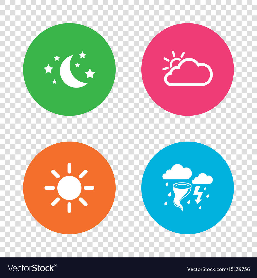 Cloud and sun icon storm symbol moon and stars Vector Image