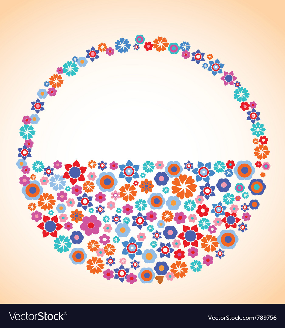 Floral basket Royalty Free Vector Image - VectorStock