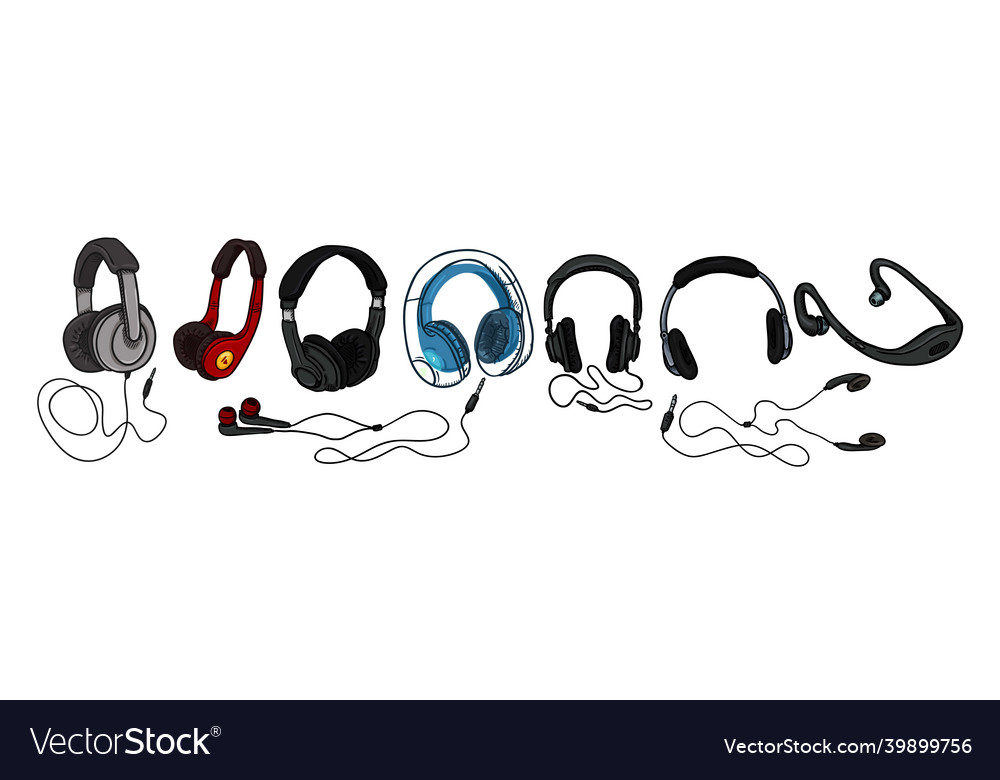 Headphones set of modern professional
