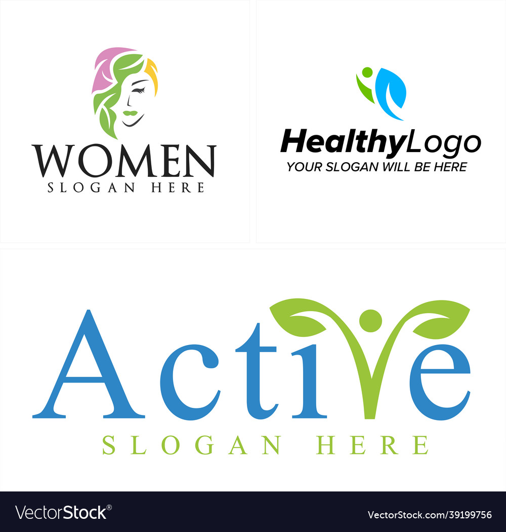 Healthy beauty natural organic logo design vector image Healthy beauty natural organic logo design