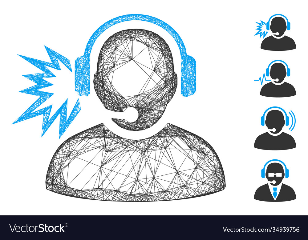 Linear operator message mesh vector image Linear operator message mesh