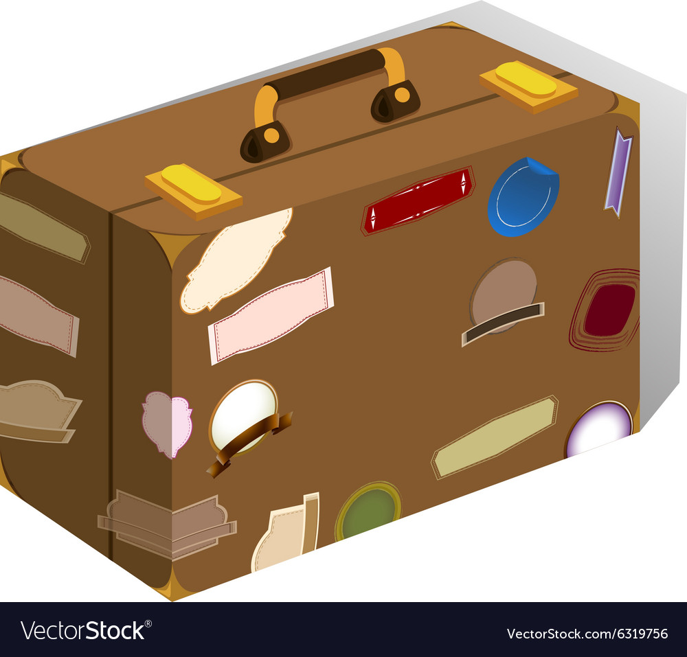 Luggage with stickers Royalty Free Vector Image